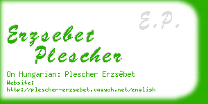 erzsebet plescher business card